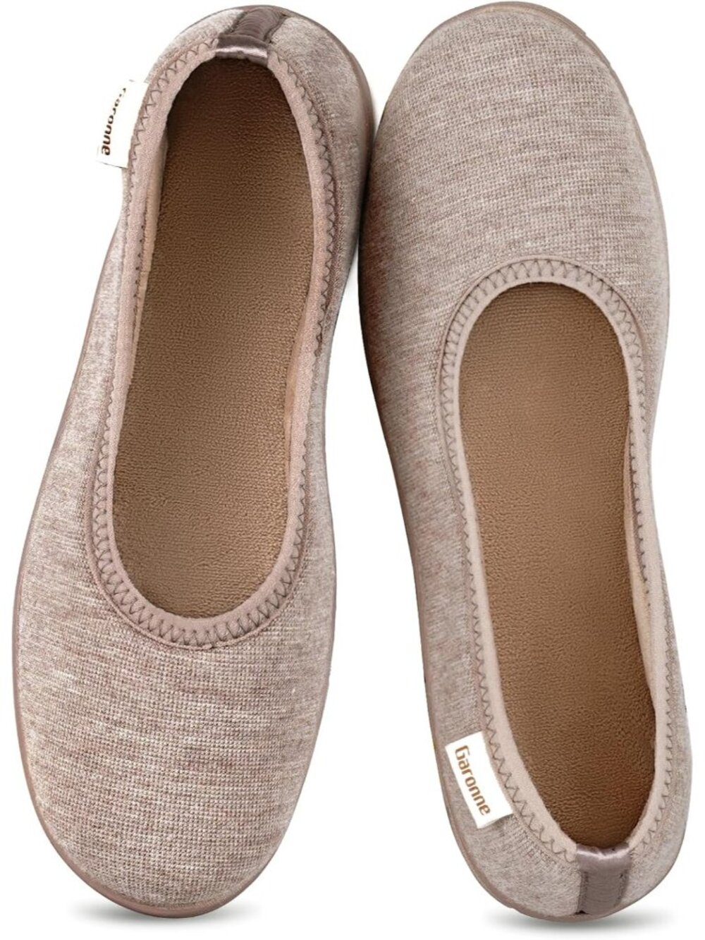 Women's Beige Lightweight Loafer Memory Foam Non-Slip Bedroom Slippers Shoes